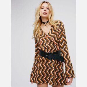 Free People Rhiannon Chevron Wool Blend Sweater Dress